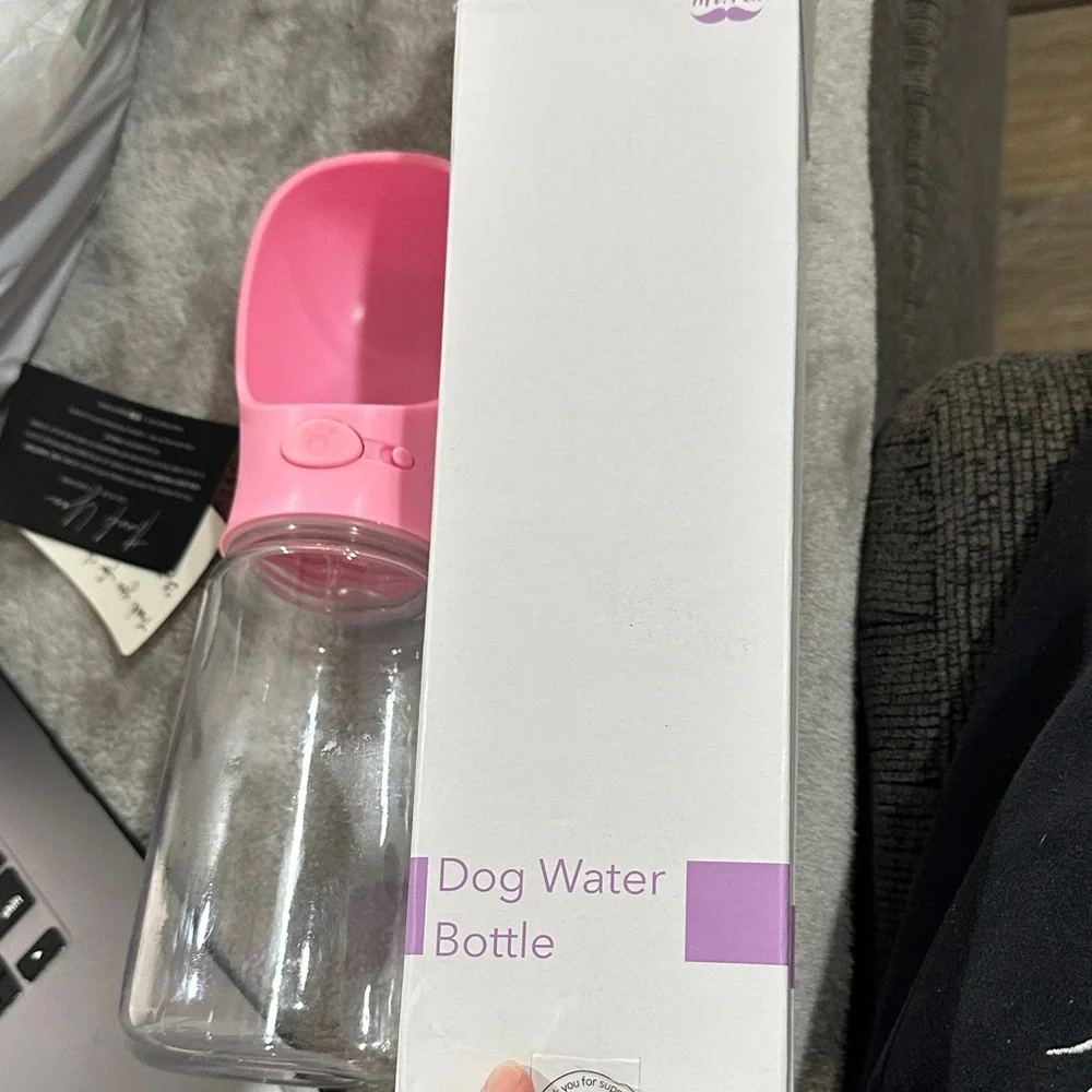 Pink dog water bottle